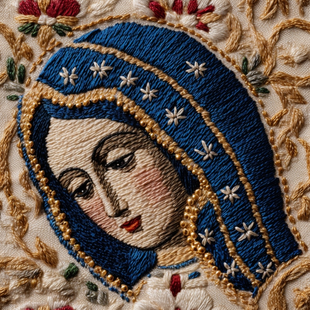 Fabric in Embroidered Our Lady of Guadalupe