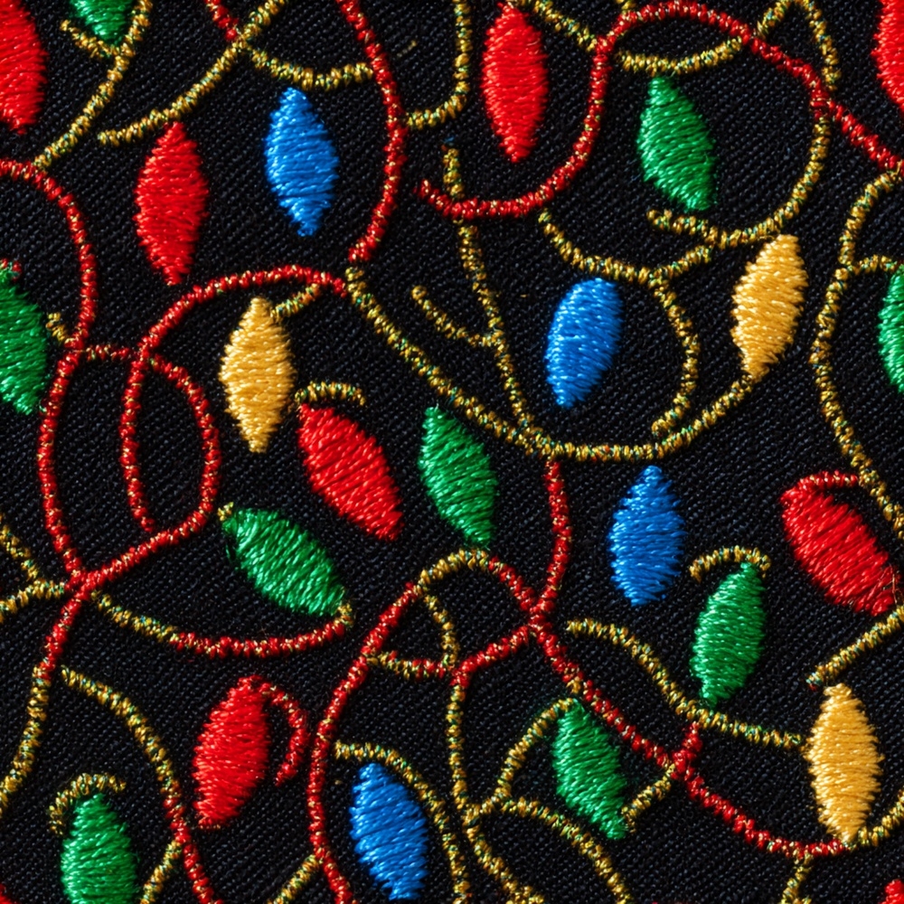 Fabric in Faux Embroidery Christmas Lights