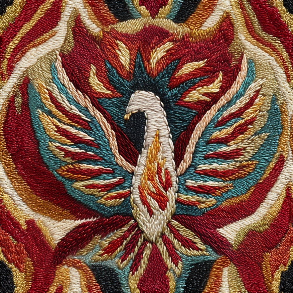 Fabric in Holy Spirit Dove Faux Embroidery Fabric